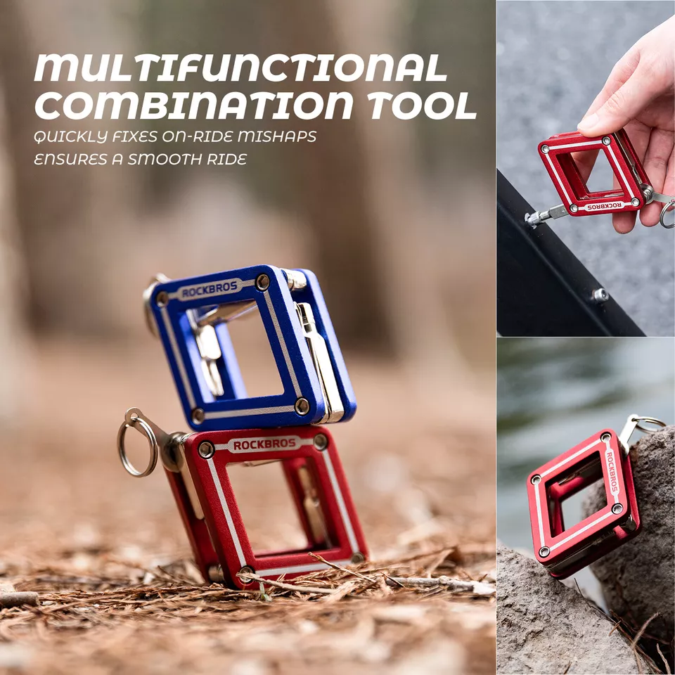 Herramienta multifuncional de bicicleta ROCKBROS 8 en 1 reparación de herramientas plegables - Imagen 7