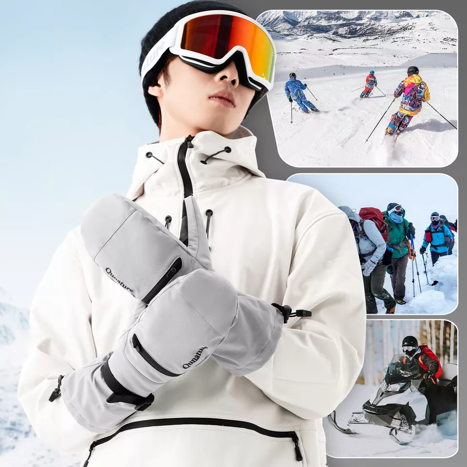Qunature Guantes de esquí cálidos Guantes de snowboard impermeables XS-XL Mujeres/Hombres - Imagen 9