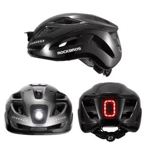 ROCKBROS casco de bicicleta casco de bicicleta con luz de advertencia de seguridad casco protector 57-61 cm