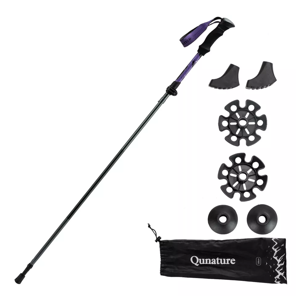 Bastones de trekking Qunature bastones de senderismo 7075 aluminio 130cm - Imagen 2