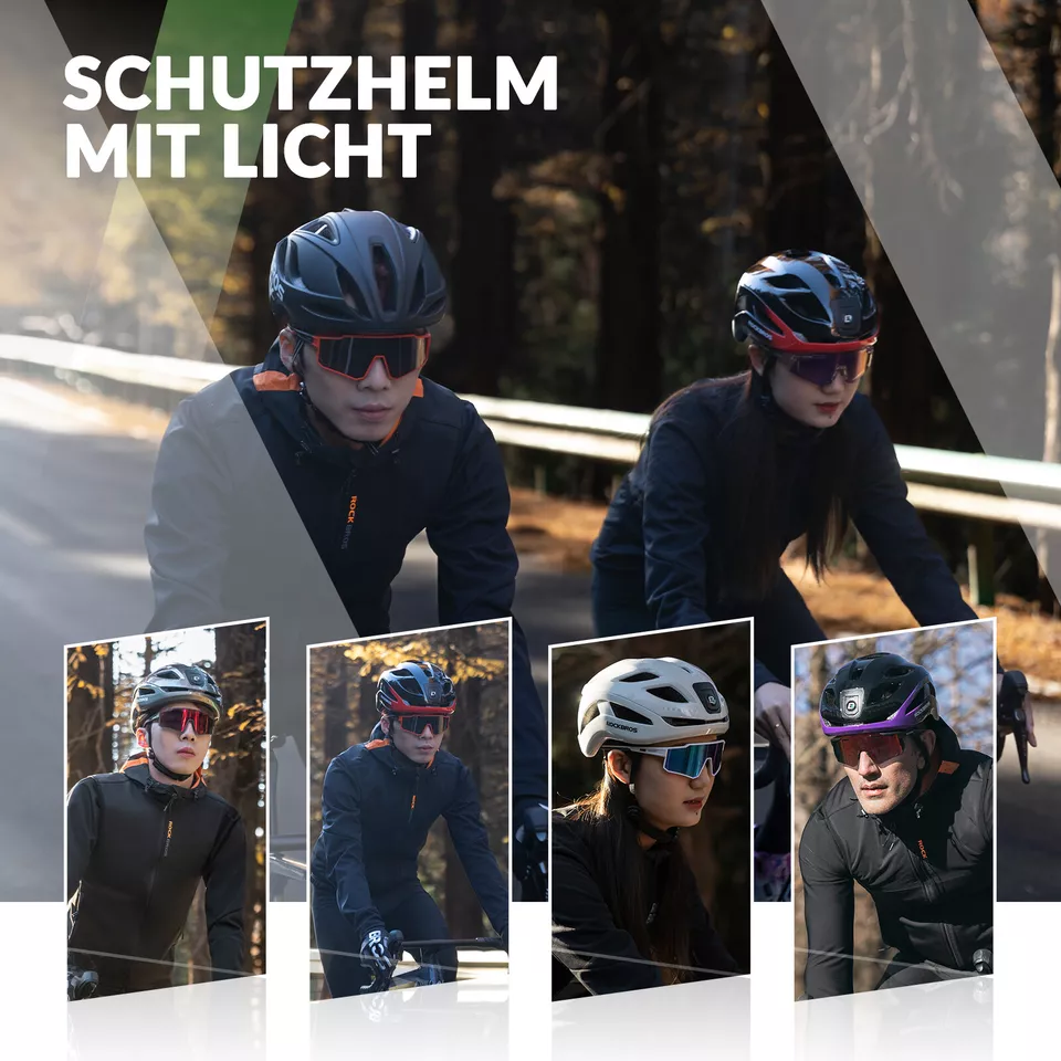 ROCKBROS casco de bicicleta casco de bicicleta con luz de advertencia de seguridad casco protector 57-61 cm - Imagen 7