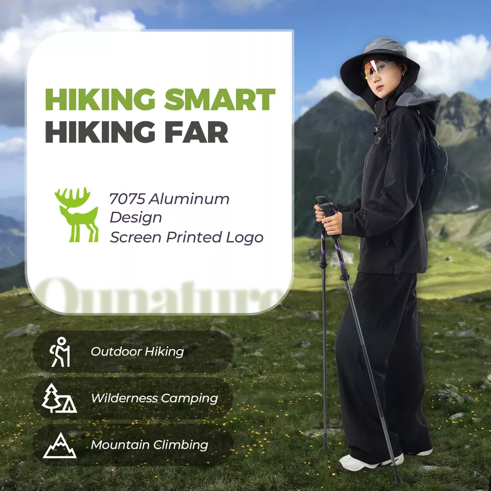 Bastones de trekking Qunature bastones de senderismo 7075 aluminio 130cm - Imagen 8