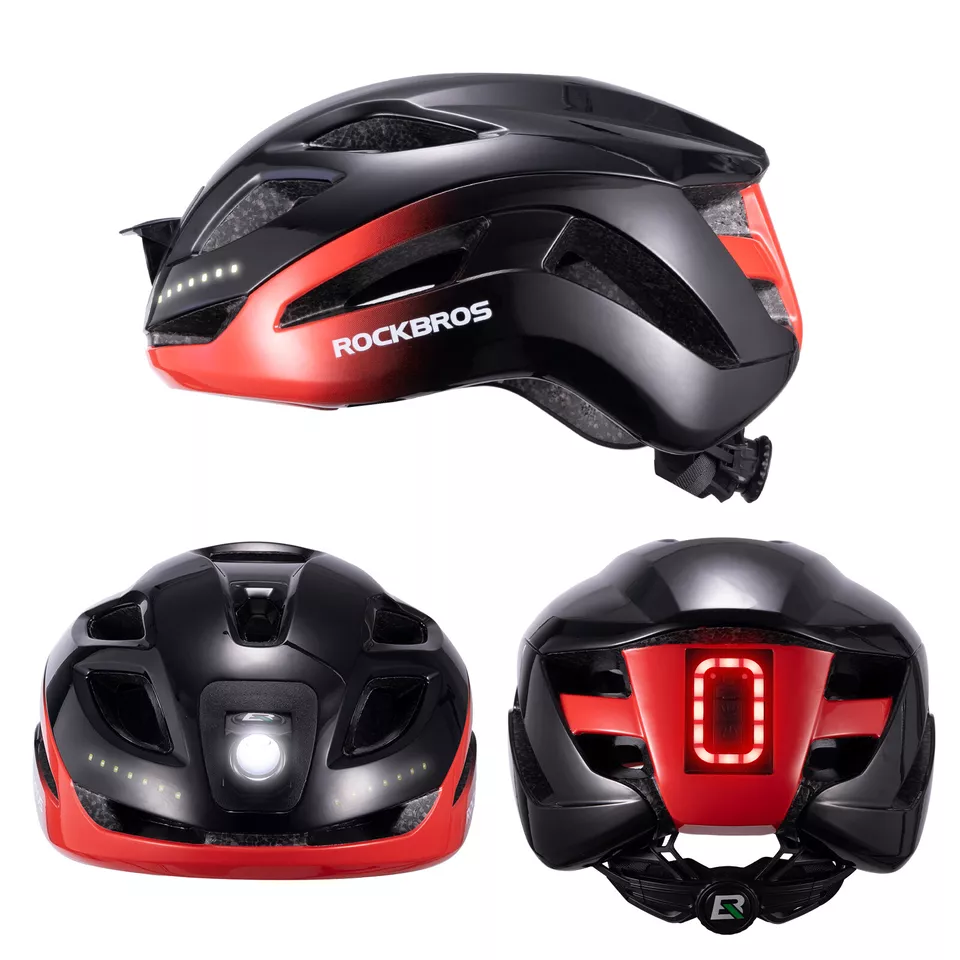 ROCKBROS casco de bicicleta casco de bicicleta con luz de advertencia de seguridad casco protector 57-61 cm - Imagen 8