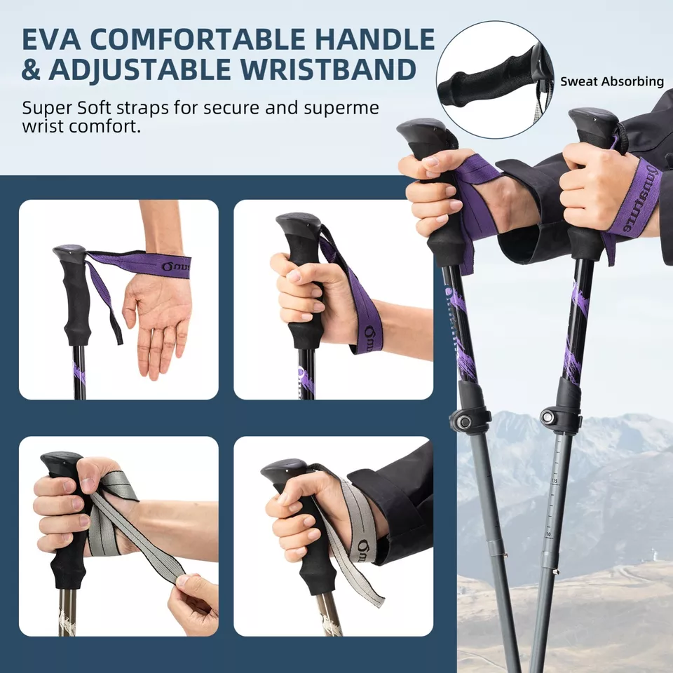 Bastones de trekking Qunature bastones de senderismo 7075 aluminio 130cm - Imagen 9