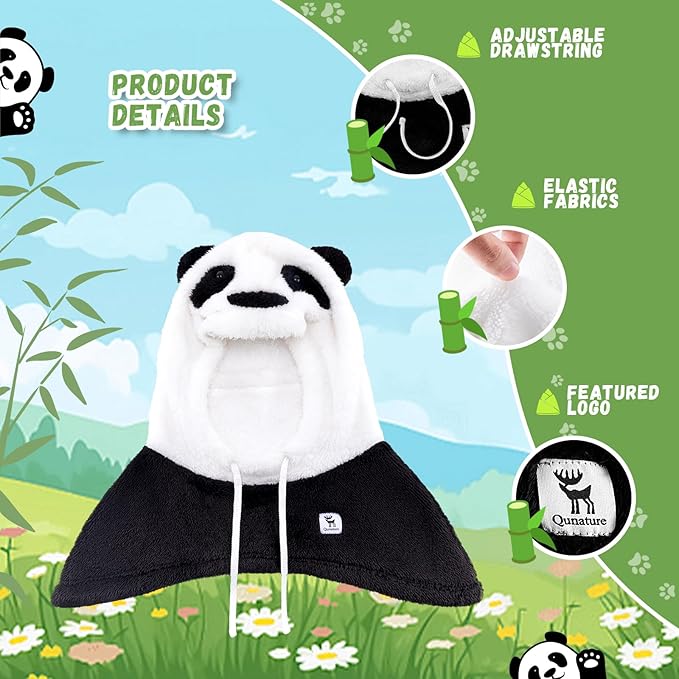Qunature pasamontañas de invierno pasamontañas para niños y padres diseño de panda máscaras faciales completas pasamontañas para actividades al aire libre de otoño e invierno como esquí motociclismo ciclismo - Imagen 4