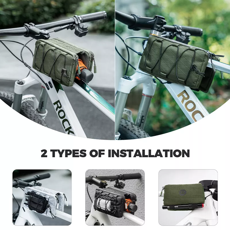 ROCKBROS 1L bicicleta doble cuadro bolsa tubo superior frontal 5 colores para bicicleta de carretera MTB - Imagen 7