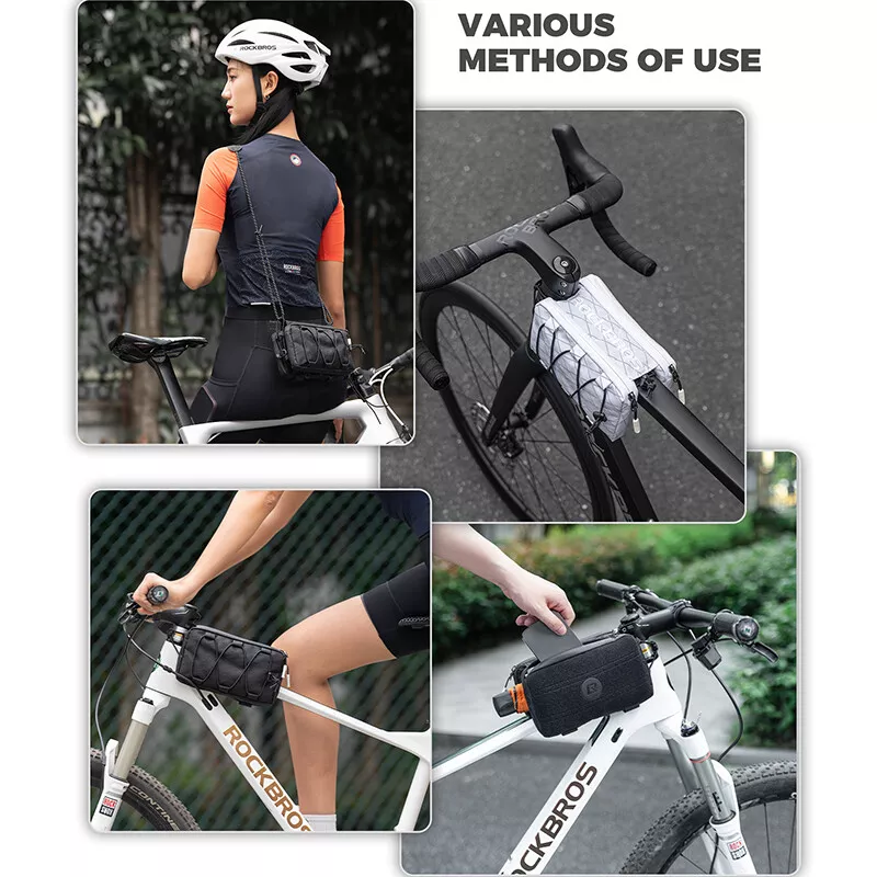 ROCKBROS 1L bicicleta doble cuadro bolsa tubo superior frontal 5 colores para bicicleta de carretera MTB - Imagen 8